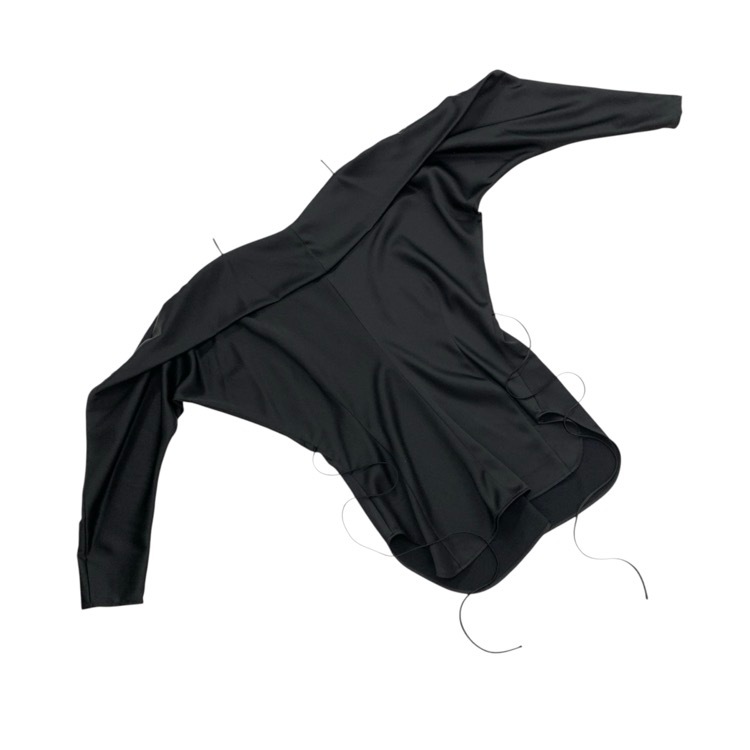Mame Kurogouchi マメクロゴウチ Embossed Leather Motif Triacetate Top オフショルダー ブラウス ブラック 2 MM25FW-SH055