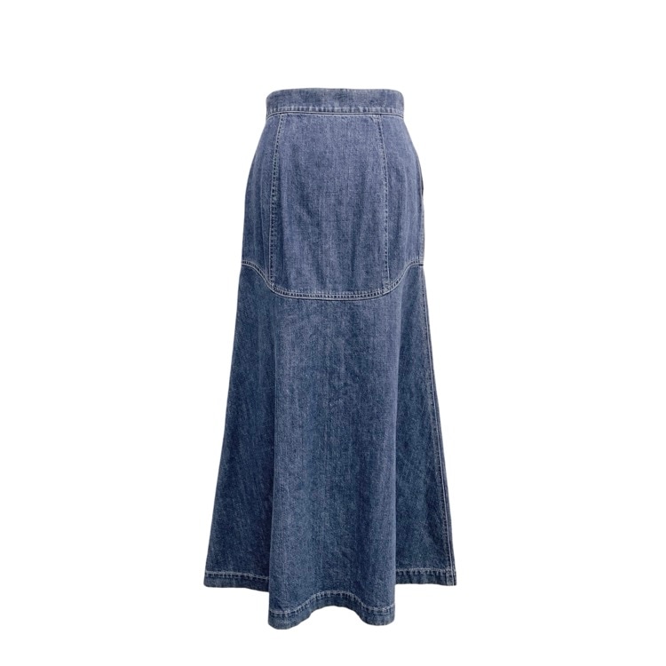Mame Kurogouchi マメクロゴウチ Trapeze Demin Skirt デニムフレア スカート ブルー 2 MM22PF-SK714