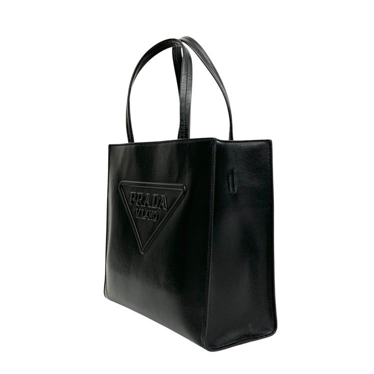 PRADA プラダ トライアングルロゴ 2WAYショルダー付 トートバッグ ブラック 1BG382 RFIDタグ