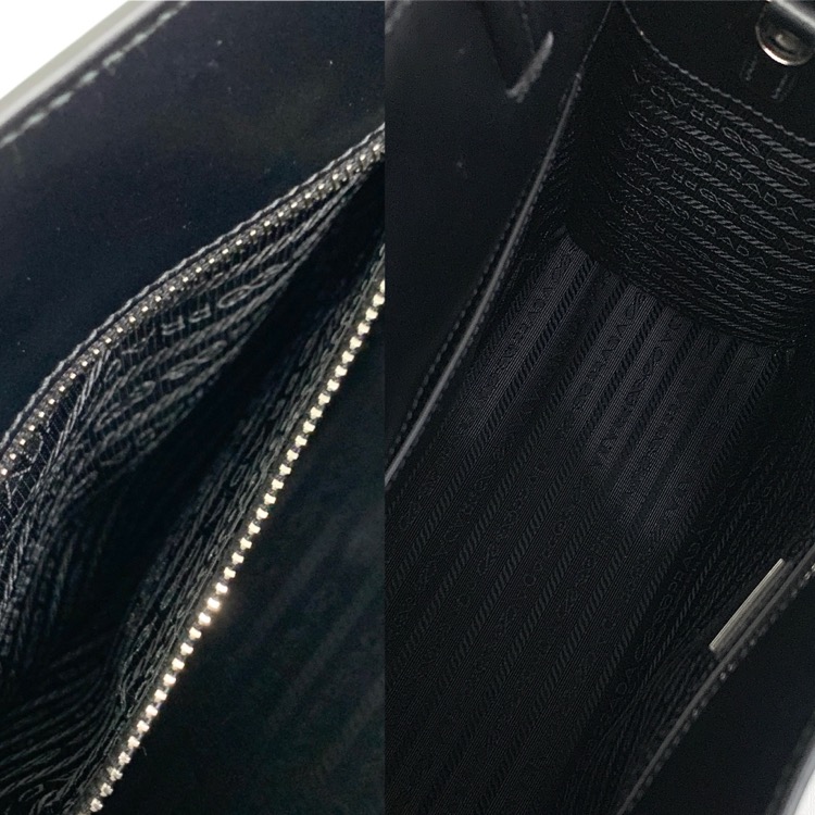 PRADA プラダ トライアングルロゴ 2WAYショルダー付 トートバッグ ブラック 1BG382 RFIDタグ