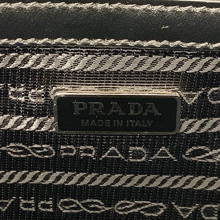 PRADA プラダ トライアングルロゴ 2WAYショルダー付 トートバッグ ブラック 1BG382 RFIDタグ