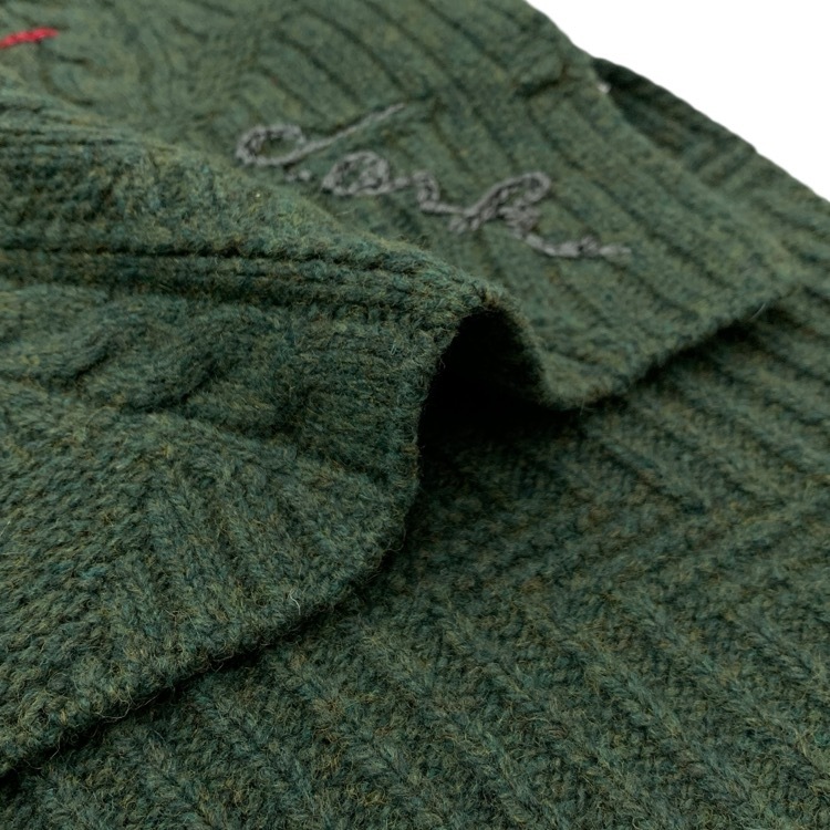 未使用品 Mame Kurogouchi マメクロゴウチ Cable Knit Loose Top with Hand Stitched Letter ゆめ ニット 刺繍 セーター 1 MM22FW-KN030