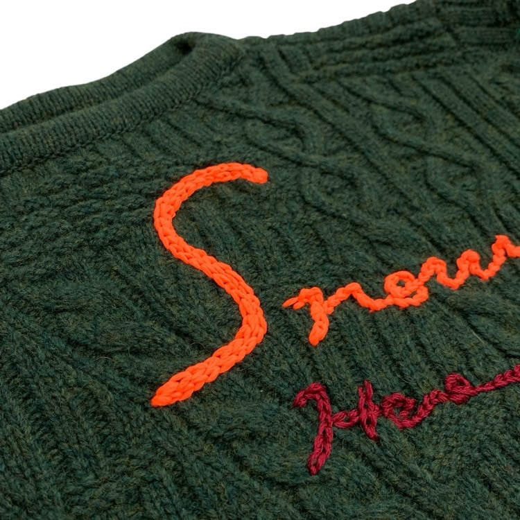 未使用品 Mame Kurogouchi マメクロゴウチ Cable Knit Loose Top with Hand Stitched Letter ゆめ ニット 刺繍 セーター 1 MM22FW-KN030