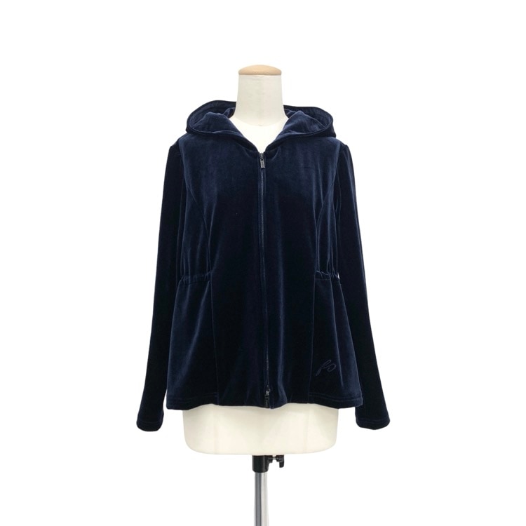 VELOUR NOIR by FOXEY NEWYORK フォクシー カーディガン スポーティベロア ミッドナイトブルー 38 44834-VAJOE