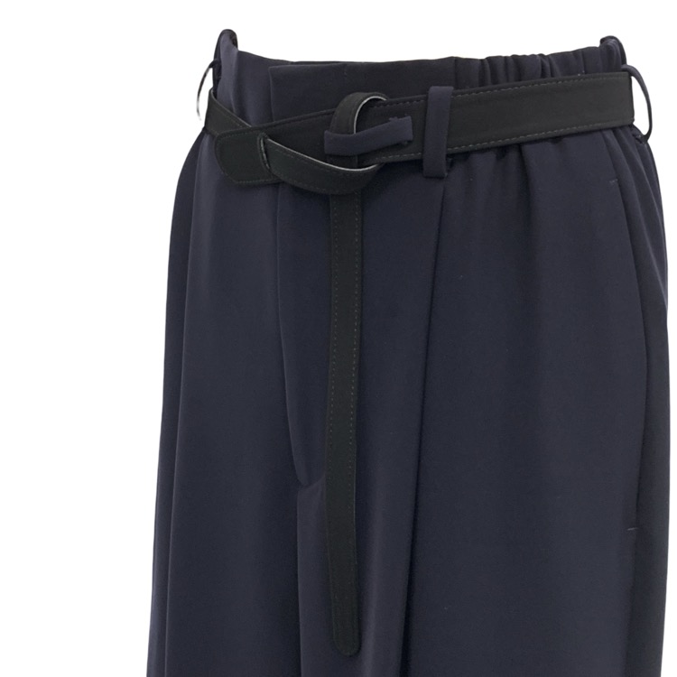 ENFOLD エンフォルド BELT WIDE-TROUSERS ベルトワイドトラウザー パンツ ネイビー 38 300HA231-0580