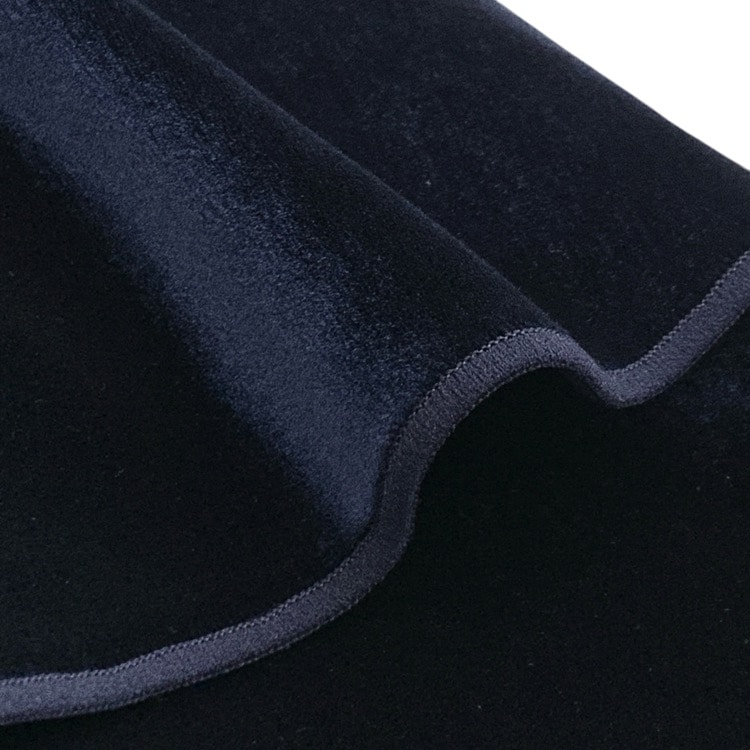 VELOUR NOIR by FOXEY NEWYORK フォクシー ベルベットカスケード パンツギャルソン 白襟2way ベロア セットアップ ミッドナイトブルー 38/38 45481/44843