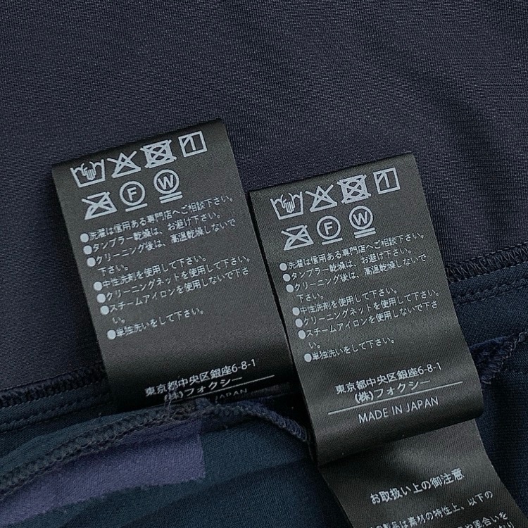 VELOUR NOIR by FOXEY NEWYORK フォクシー ベルベットカスケード パンツギャルソン 白襟2way ベロア セットアップ ミッドナイトブルー 38/38 45481/44843