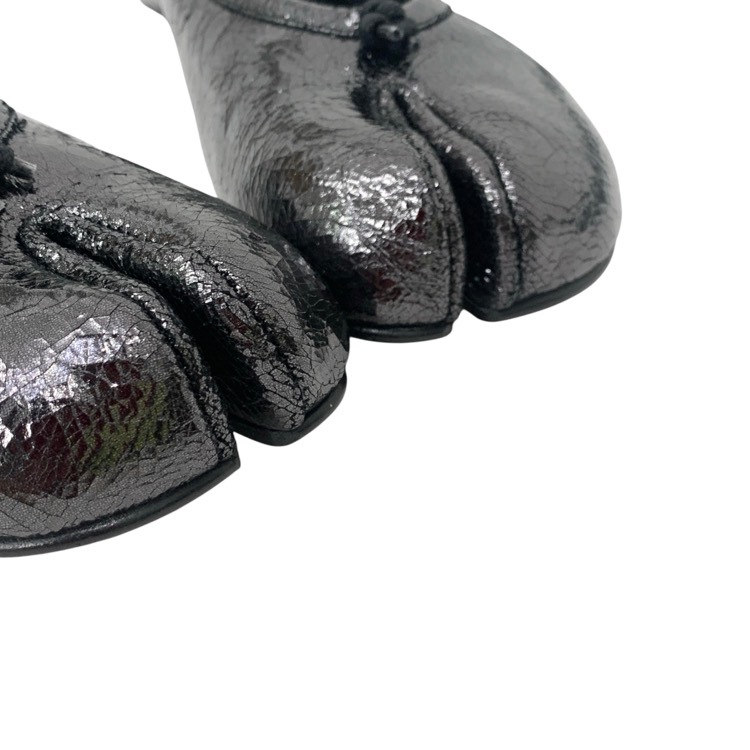 Maison Margiela メゾンマルジェラ タビ ブロークンミラーレザー バレリーナシューズ ブラック 38 S58WZ0130
