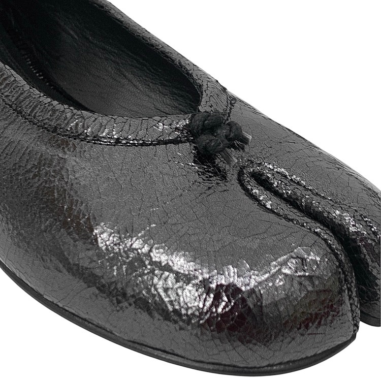 Maison Margiela メゾンマルジェラ タビ ブロークンミラーレザー バレリーナシューズ ブラック 38 S58WZ0130