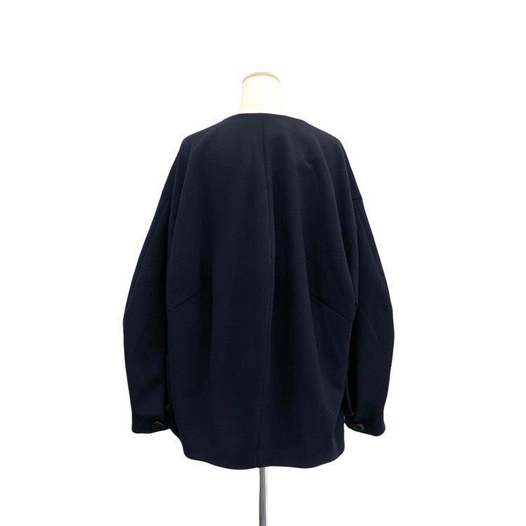 ENFOLD エンフォルド VASE JACKET ノーカラーフロントボタン ジャケット ネイビー 36 300GS930-0330