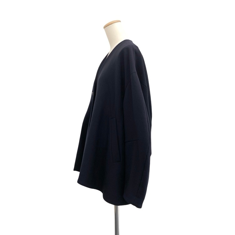ENFOLD エンフォルド VASE JACKET ノーカラーフロントボタン ジャケット ネイビー 36 300GS930-0330