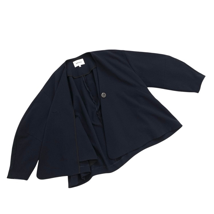 ENFOLD エンフォルド VASE JACKET ノーカラーフロントボタン ジャケット ネイビー 36 300GS930-0330