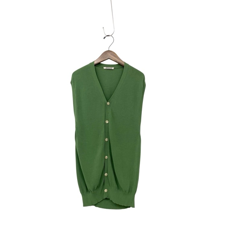 2024SS AURALEE オーラリー SUPER HARD TWIST WOOL KNIT V-NECK VEST