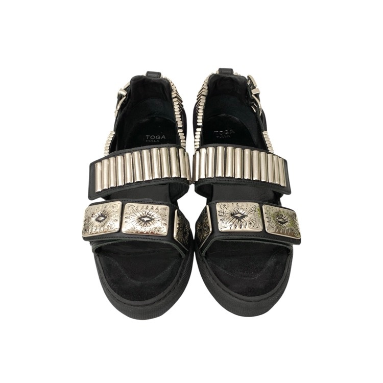 TOGA PULLA トーガプルラ METAL SNEAKER SANDALS メタルスニーカー サンダル ブラック 38/24cm 0923G