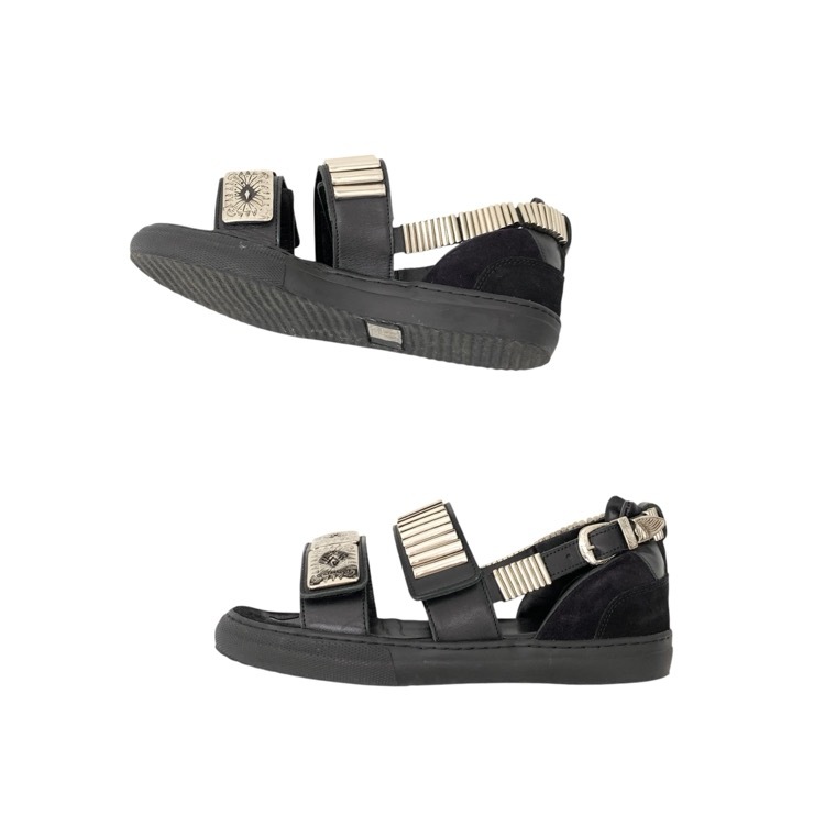 TOGA PULLA トーガプルラ METAL SNEAKER SANDALS メタルスニーカー サンダル ブラック 38/24cm 0923G