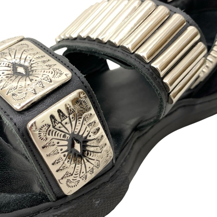 TOGA PULLA トーガプルラ METAL SNEAKER SANDALS メタルスニーカー サンダル ブラック 38/24cm 0923G
