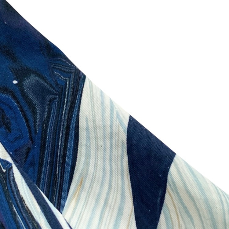 Mame Kurogouchi マメクロゴウチ Marble Print Jersey High Neck Top マーブルプリントハイネックカットソー ブルー 1 MM24SS-JS077