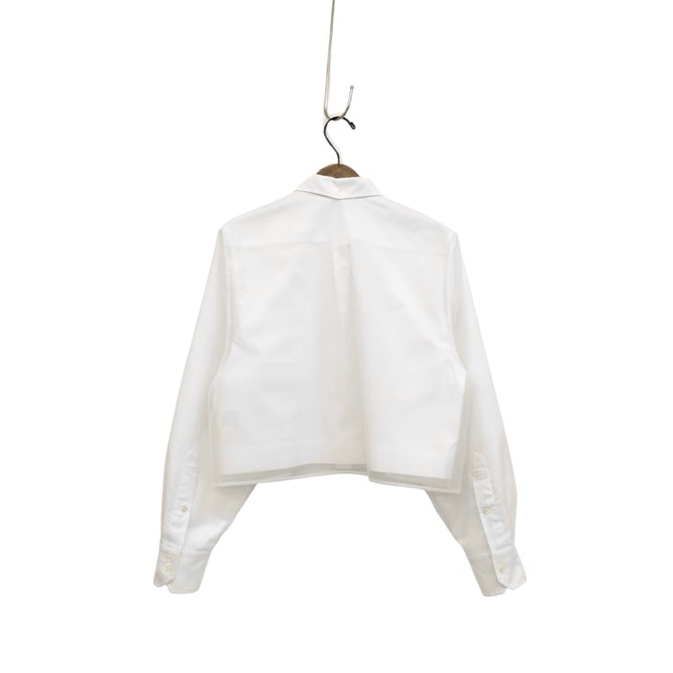 2025AW HYKE ハイク LAYERED OXFORD SHEER SHIRT オックスフォードシアーレイヤードシャツ ブラウス ホワイト 2 252-15247