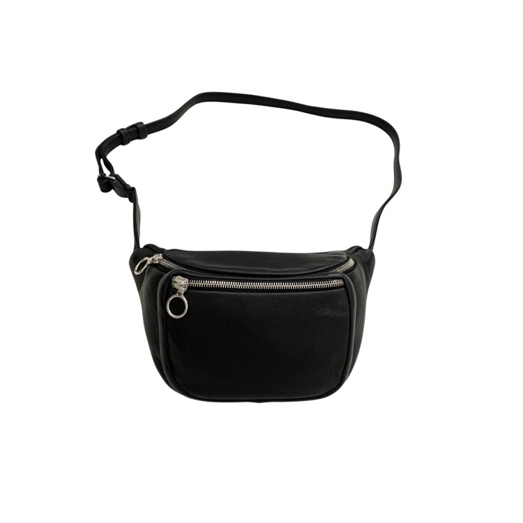 Aeta アエタ WAIST POUCH S ディアレザーウエストポーチ バッグ ブラック DA11