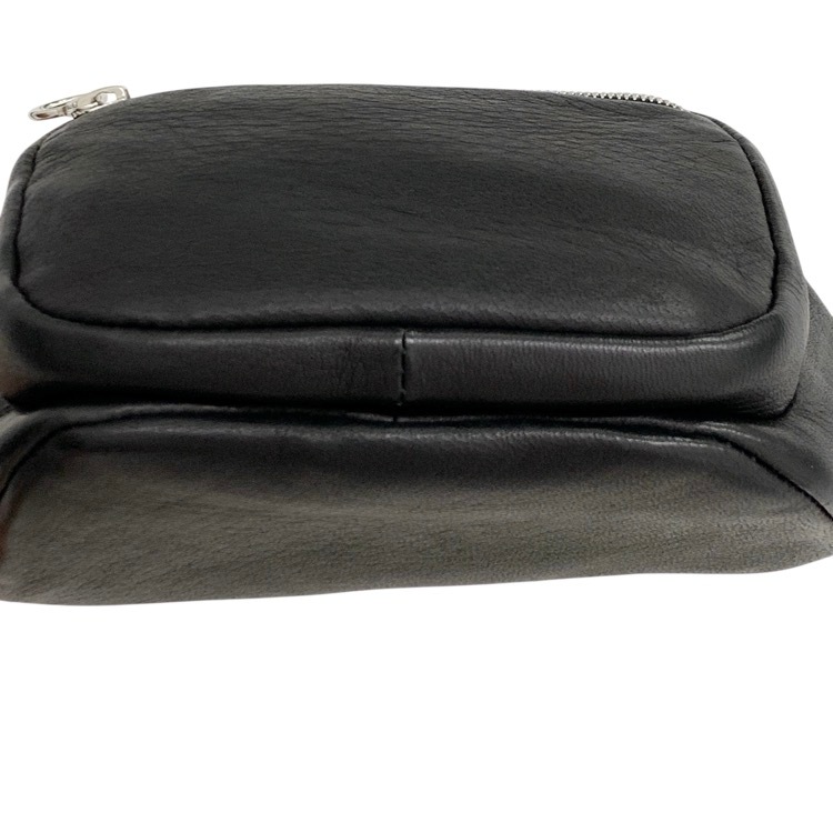 Aeta アエタ WAIST POUCH S ディアレザーウエストポーチ バッグ ブラック DA11
