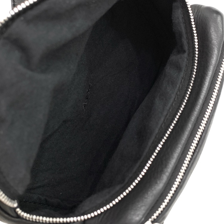 Aeta アエタ WAIST POUCH S ディアレザーウエストポーチ バッグ ブラック DA11