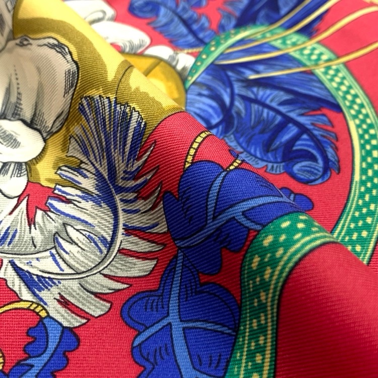 HERMES エルメス カレ90 シルクスカーフ《chapeau》脱帽 レッド