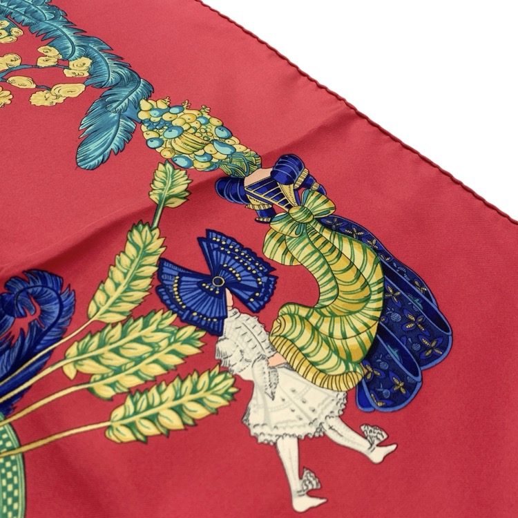 HERMES エルメス カレ90 シルクスカーフ《chapeau》脱帽 レッド