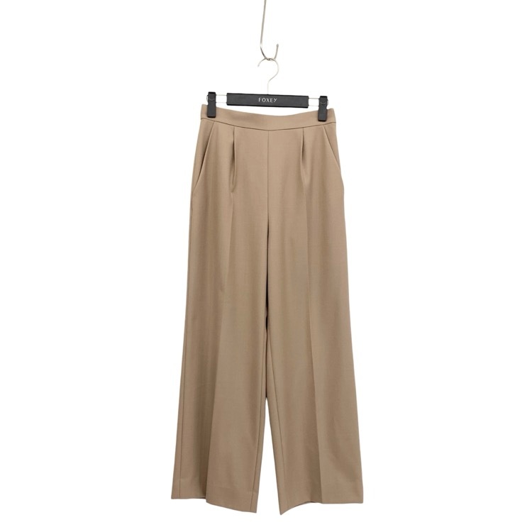 FOXEY NEWYORK フォクシー タックワイドパンツ カプチーノ 38 44849-NAPOE