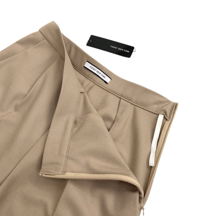 FOXEY NEWYORK フォクシー タックワイドパンツ カプチーノ 38 44849-NAPOE