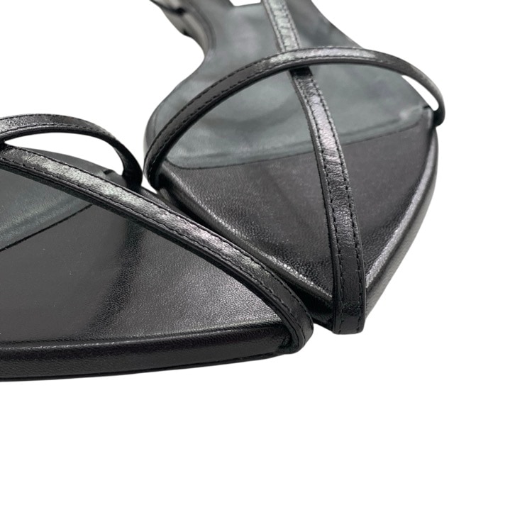 未使用品 JIL SANDER ジルサンダー NEW TRIPON アンクルストラップフラットサンダル ブラック 37/24cm J15WP0081 P8226