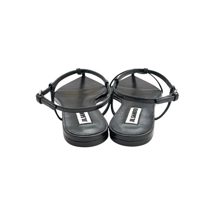 未使用品 JIL SANDER ジルサンダー NEW TRIPON アンクルストラップフラットサンダル ブラック 37/24cm J15WP0081 P8226