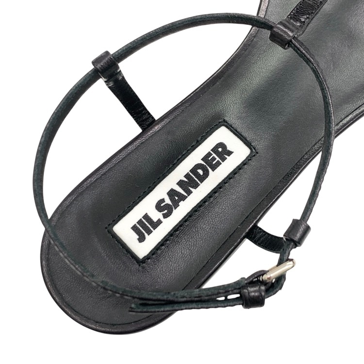 未使用品 JIL SANDER ジルサンダー NEW TRIPON アンクルストラップフラットサンダル ブラック 37/24cm J15WP0081 P8226