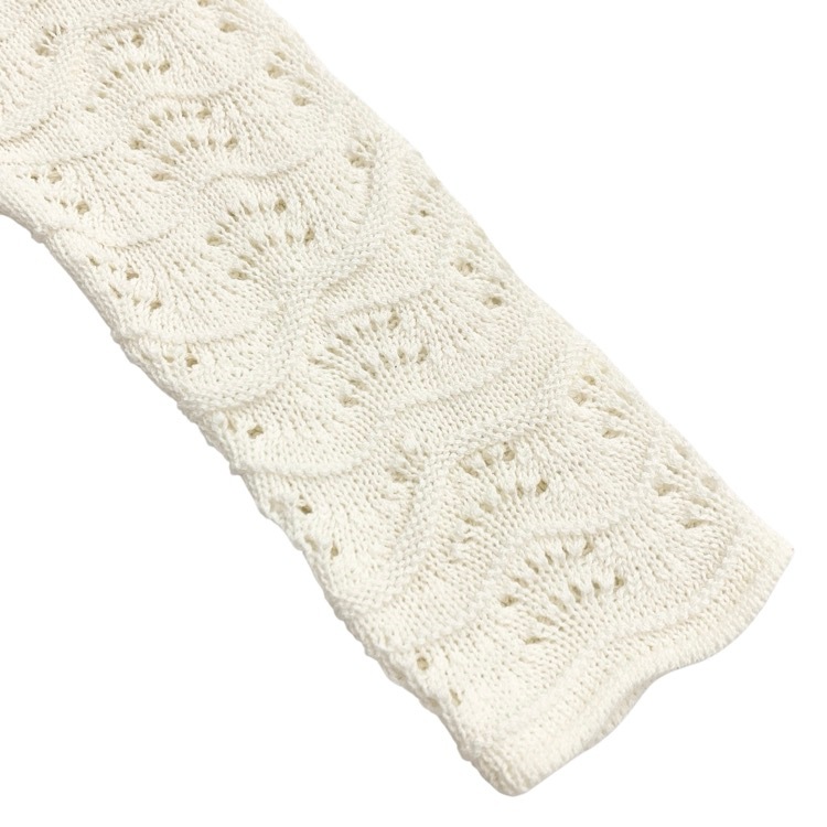 Mame Kurogouchi マメクロゴウチ Lace Knitted Top レース編みニット トップス ホワイト 2 MM25SS-KN069