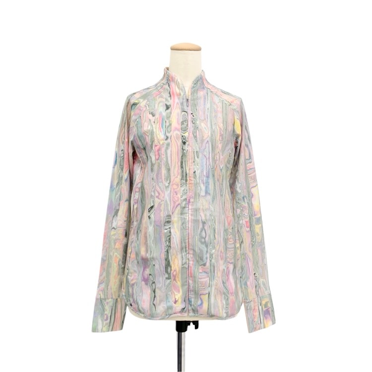 Mame Kurogouchi マメクロゴウチ Marble Print Long Sleeve Zip