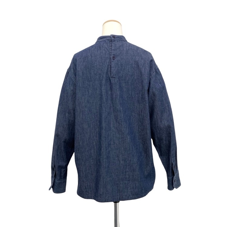 HYKE ハイク STAND COLLAR SHIRT スタンドカラーダンガリーシャツ ブラウス ブルー 1 171-25009