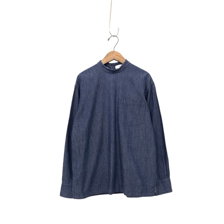 HYKE ハイク STAND COLLAR SHIRT スタンドカラーダンガリーシャツ ブラウス ブルー 1 171-25009