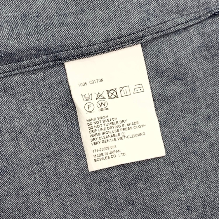 HYKE ハイク STAND COLLAR SHIRT スタンドカラーダンガリーシャツ ブラウス ブルー 1 171-25009