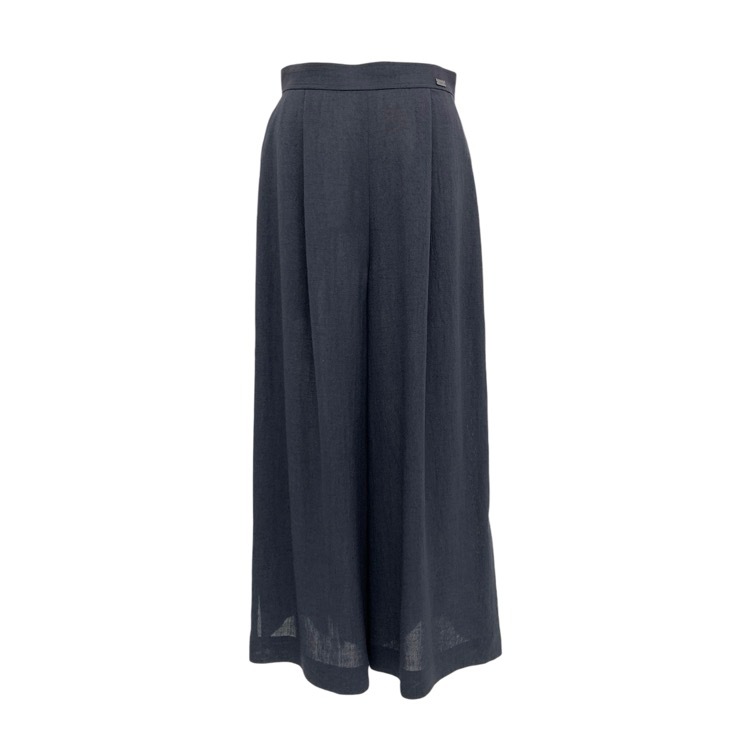 FOXEY フォクシー サイドスリットワイド パンツ ウォッシャブル ネイビー 38 40734-SPOA