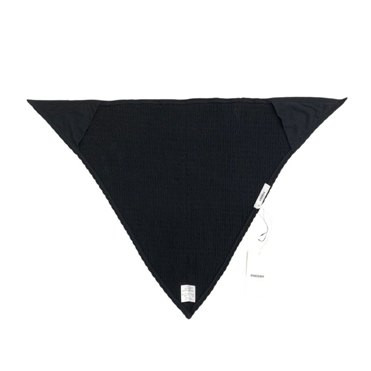 未使用品 2025SS PHEENY フィーニー Cotton shirring scarf コットンシャーリングスカーフ ブラック ONE PS25-AC02