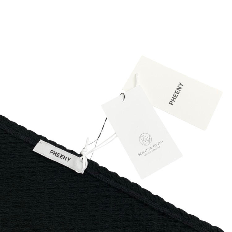 未使用品 2025SS PHEENY フィーニー Cotton shirring scarf コットンシャーリングスカーフ ブラック ONE PS25-AC02