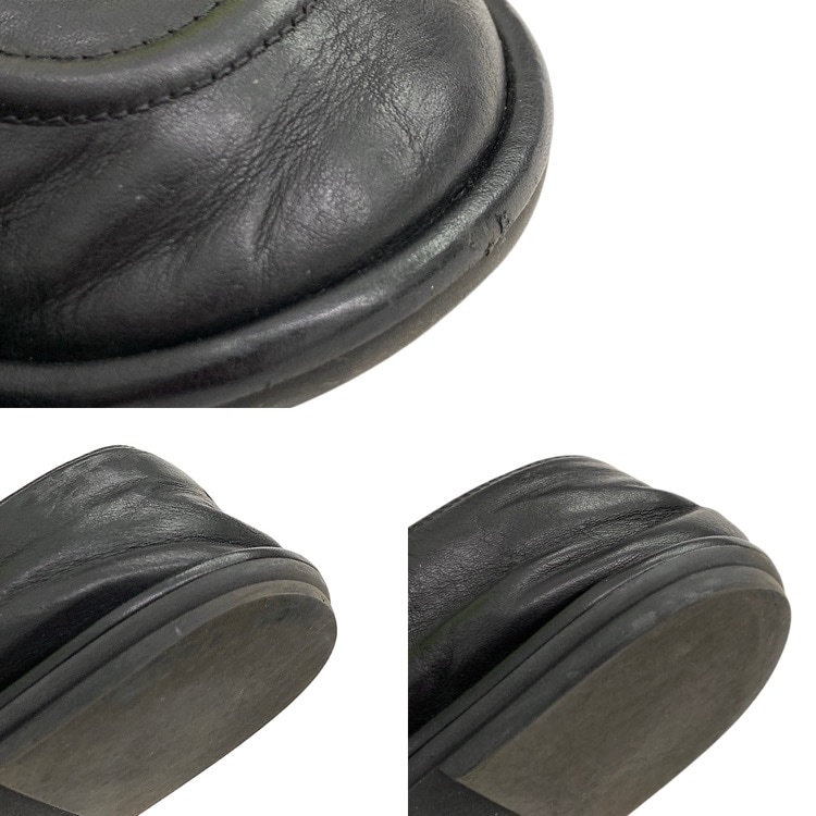 THE ROW ザ ロウ CANAL ナッパレザー フラットシューズ ローファー ブラック 36/23.0cm F1258