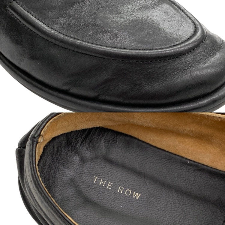 THE ROW ザ ロウ CANAL ナッパレザー フラットシューズ ローファー ブラック 36/23.0cm F1258