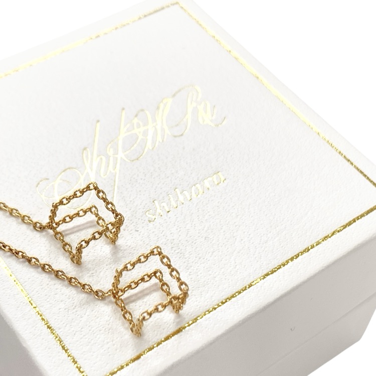 Shihara シハラ チェーン ピアス 04s K18YG ゴールド