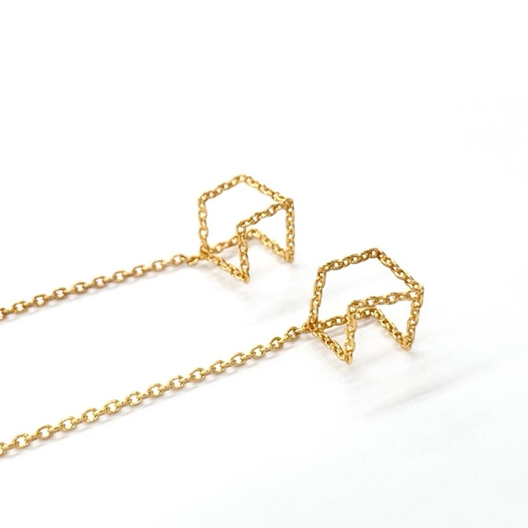 Shihara シハラ チェーン ピアス 04s K18YG ゴールド