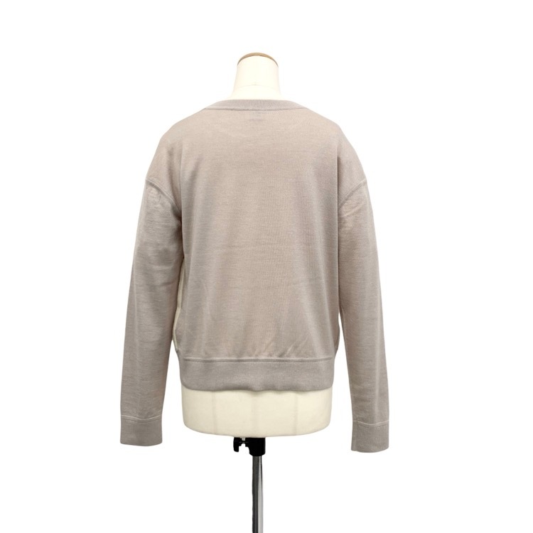 HERMES エルメス ツイルレーヌ ニット ロングスリーブ シルク・カシミヤ ベージュ 38 4B2815DD