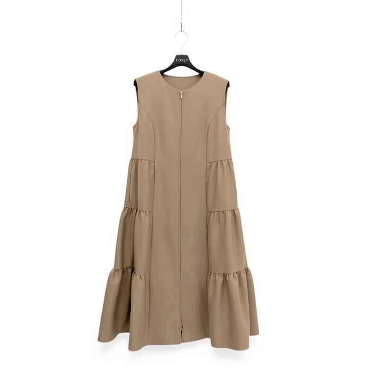 FOXEY NEWYORK フォクシー ガナッシュ ドレス サイドティアード カプチーノ 38 45469-NAOOY