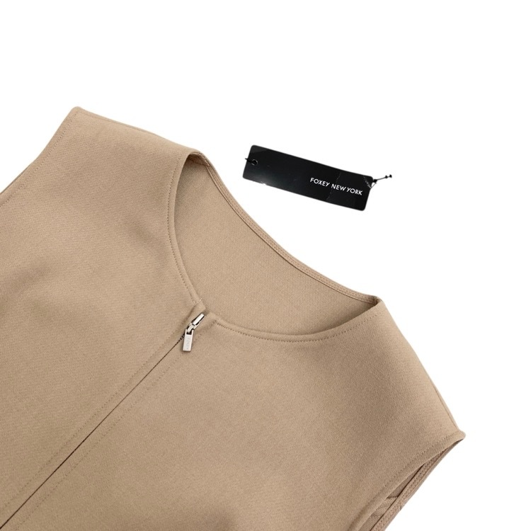 FOXEY NEWYORK フォクシー ガナッシュ ドレス サイドティアード カプチーノ 38 45469-NAOOY