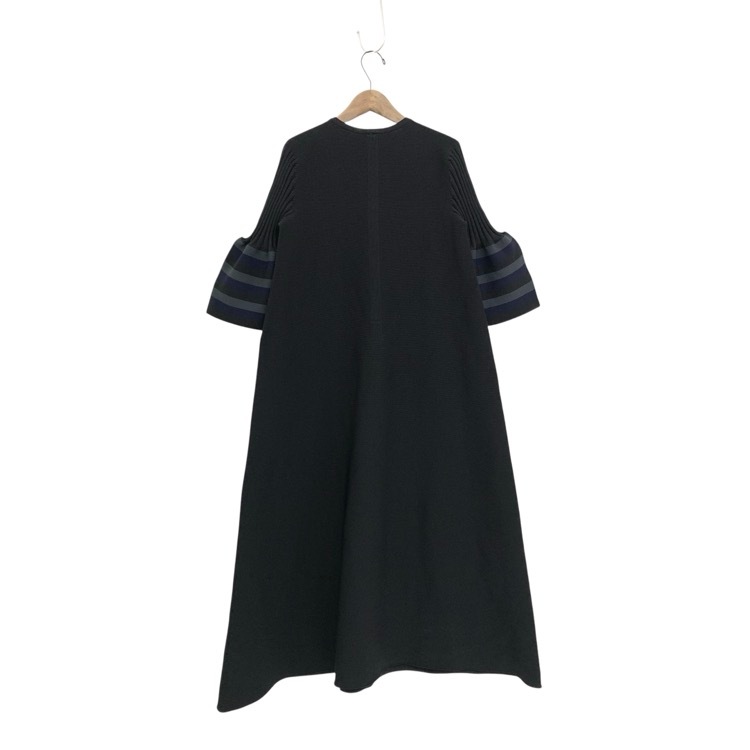 未使用品 CFCL シーエフシーエル POTTERY SHORT BELL SLEEVE FLARE DRESS ポッタリーフレアニットワンピース ブラックマルチ 3 CF007KH089