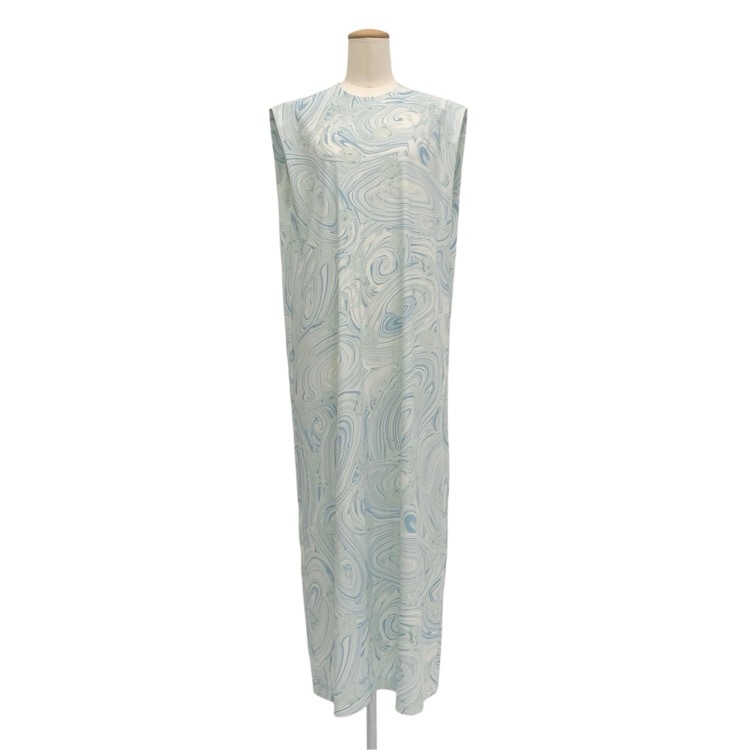Mame Kurogouchi マメクロゴウチ Marble Print Jersey Dress マーブルプリント ワンピース ブルー 2 MM26SS-JS057