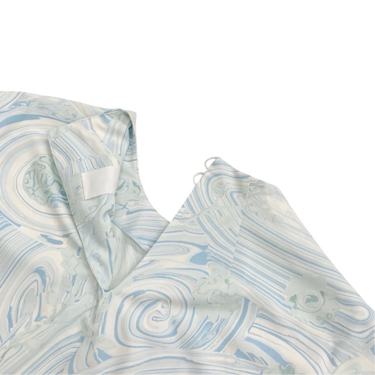Mame Kurogouchi マメクロゴウチ Marble Print Jersey Dress マーブルプリント ワンピース ブルー 2 MM26SS-JS057